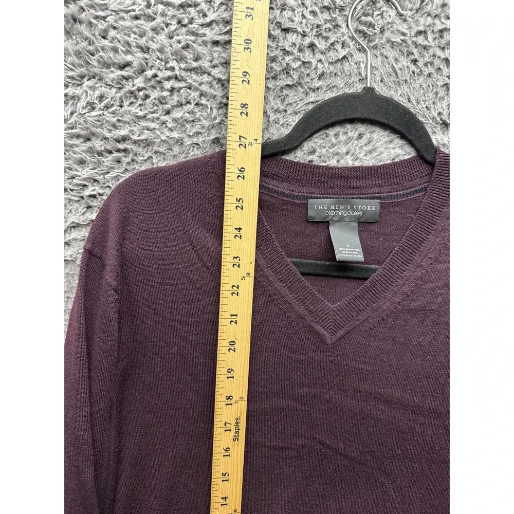 The Men's Store Bloomingdale's Merino Wool V-Neck Pullover‎ Sweater Mens Size L